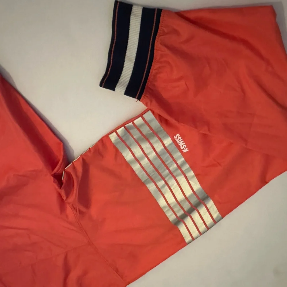 K-Swiss XL Chrome Cropped Windbreaker/ Vintage Style Track Jacket